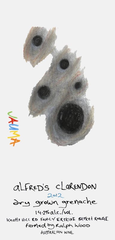 Jauma Alfred's Clarendon Dry Grown Grenache 2012 Front Label