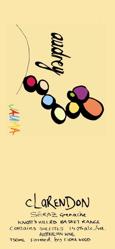 Jauma Audrey Clarendon Shiraz Grenache 2014 Front Label