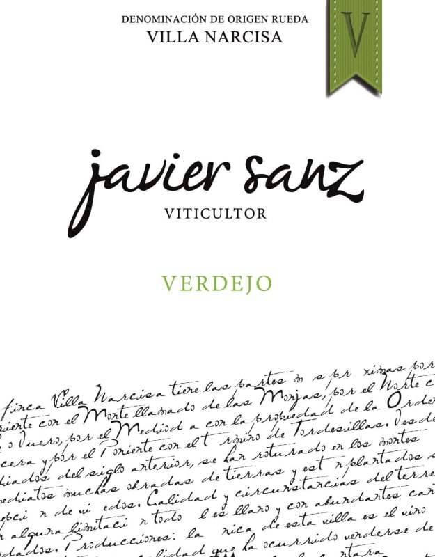 Javier Sanz Viticultor Verdejo 2014 Front Label