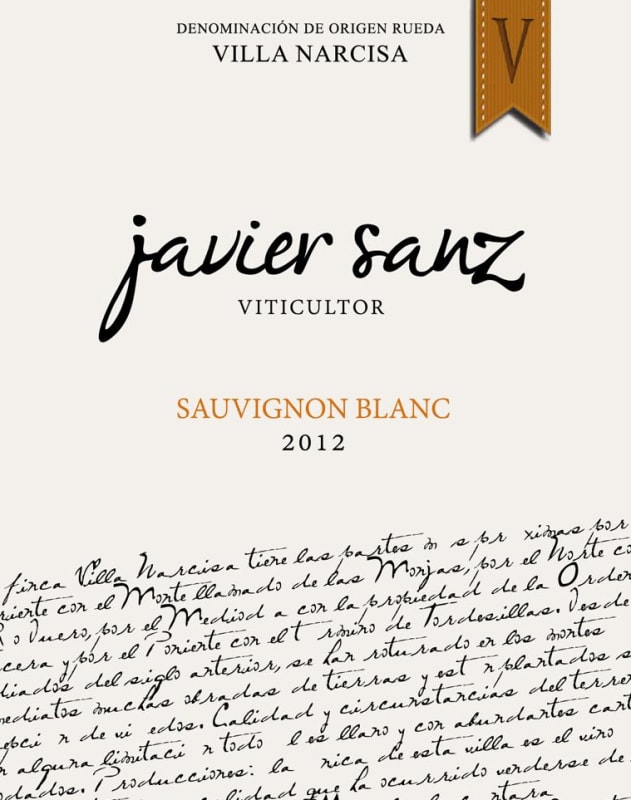 Javier Sanz Viticultor Sauvignon Blanc 2012 Front Label