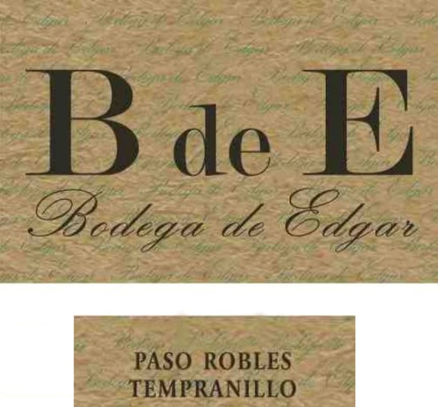 Bodega de Edgar Tempranillo 2014 Front Label