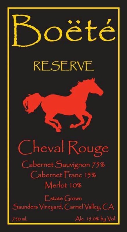 Boete Winery Estate Cheval Rouge 2013 Front Label