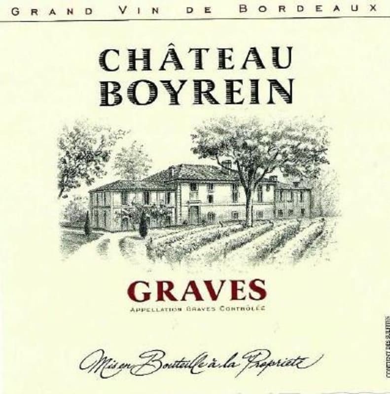 Jean Medeville & Fils Graves Chateau Boyrei 2012 Front Label