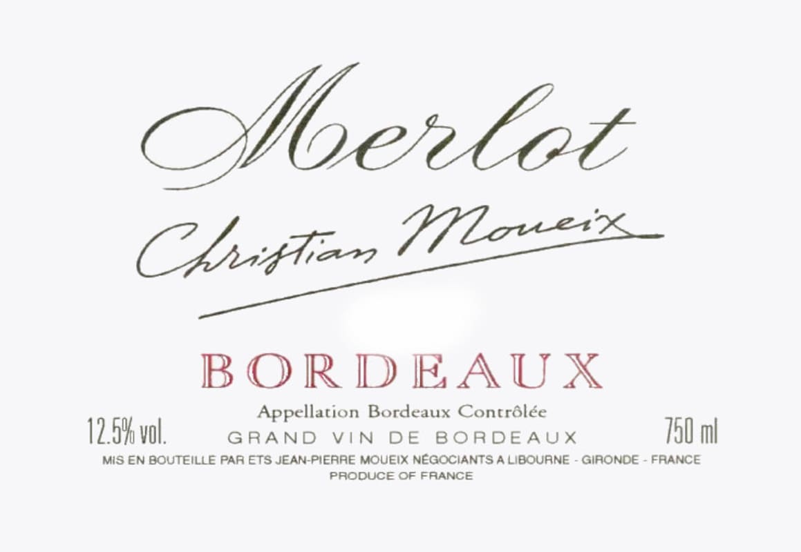 Jean Pierre Moueix Vins Christian Moueix Merlot 2012 Front Label