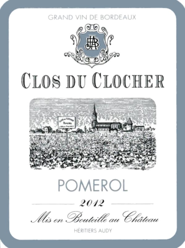 Jean-Baptiste Audy Pomerol Clos du Clocher 2012 Front Label