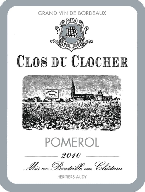 Jean-Baptiste Audy Pomerol Clos du Clocher 2010 Front Label