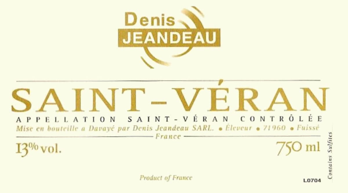 Jeandeau Denis Saint-Veran 2011 Front Label