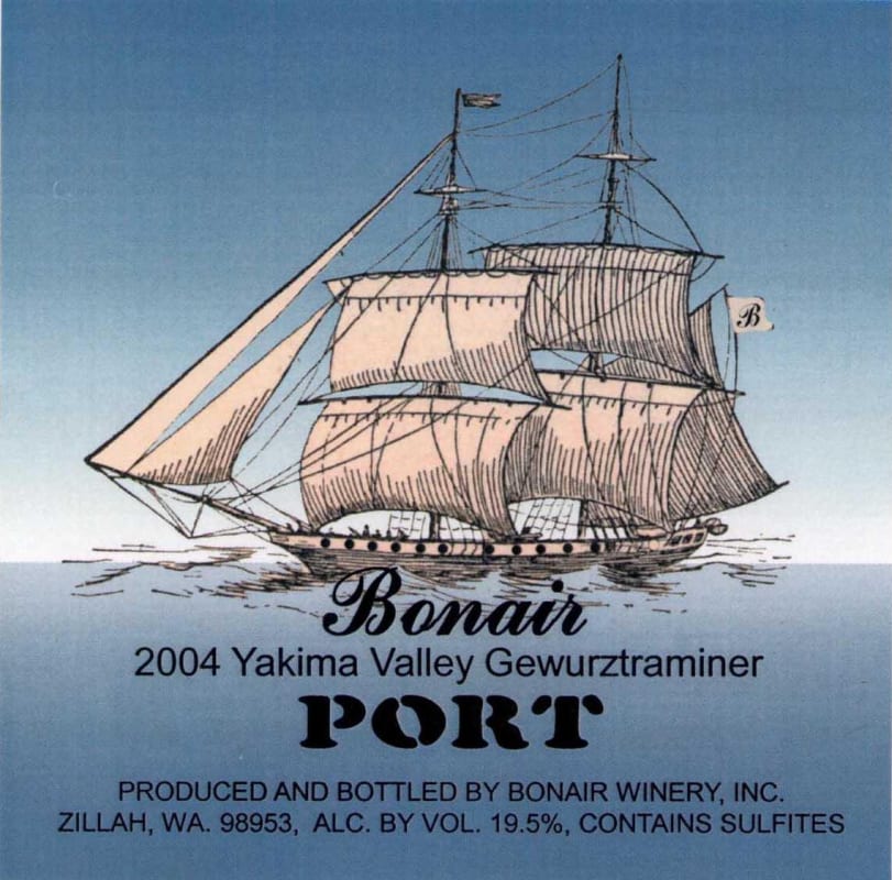 Bonair Winery Gewurztraminer Port 2004 Front Label