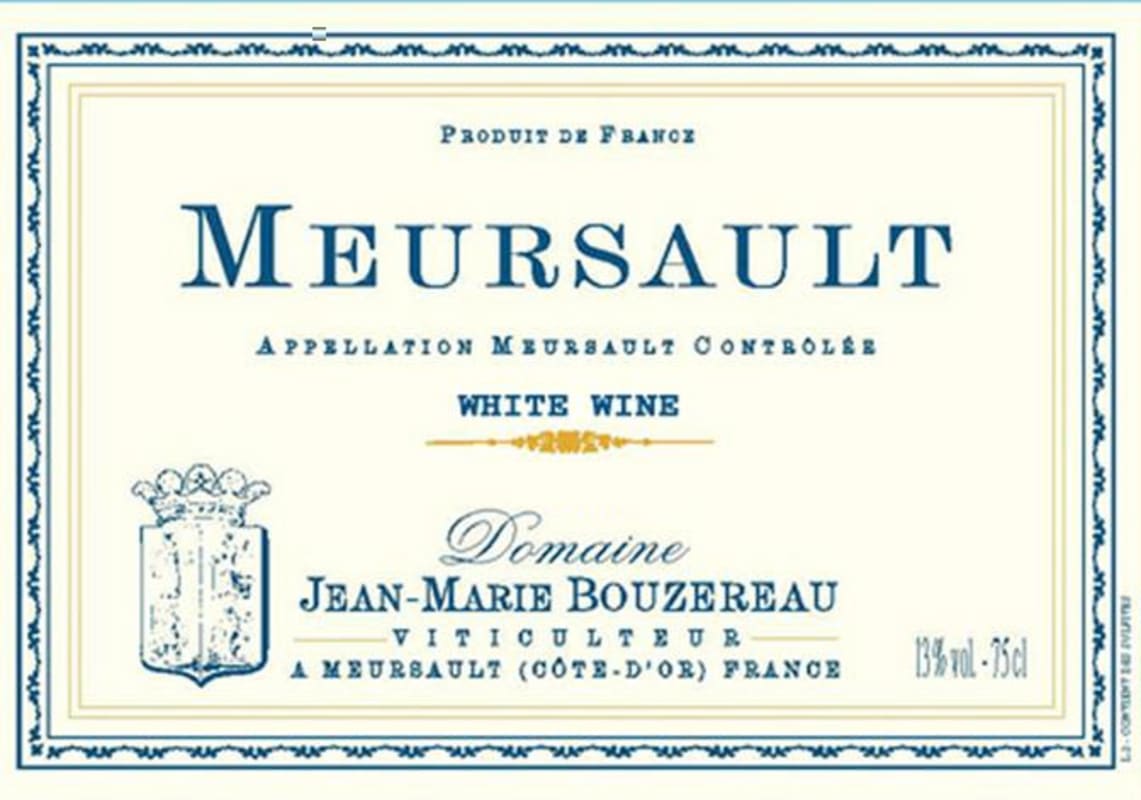 Jean-Marie Bouzereau Meursault 2012 Front Label