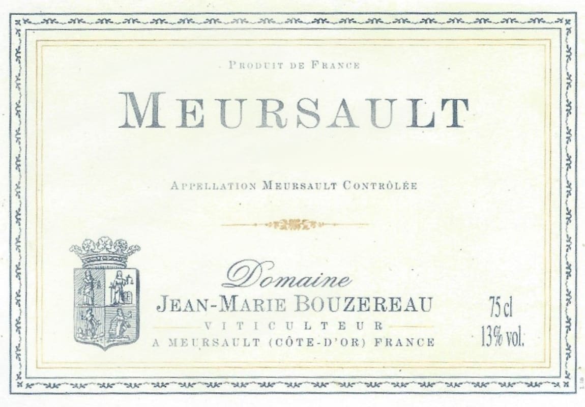 Jean-Marie Bouzereau Meursault 2014 Front Label
