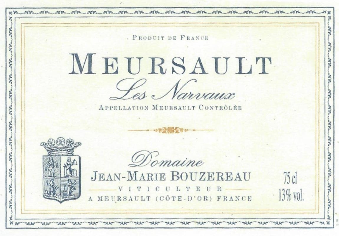Jean-Marie Bouzereau Meursault Les Narvaux 2013 Front Label