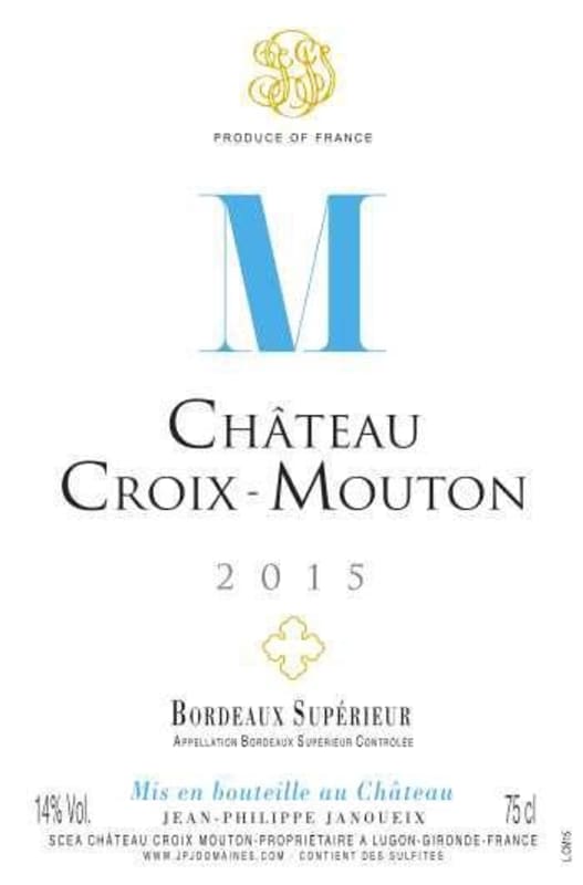 Jean-Philippe Janoueix Domaines Chateau Croix-Mouton 2015 Front Label