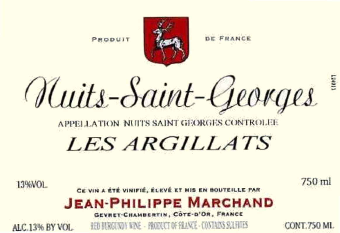 Jean-Philippe Marchand Nuits-Saint-Georges Les Argillats 2014 Front Label