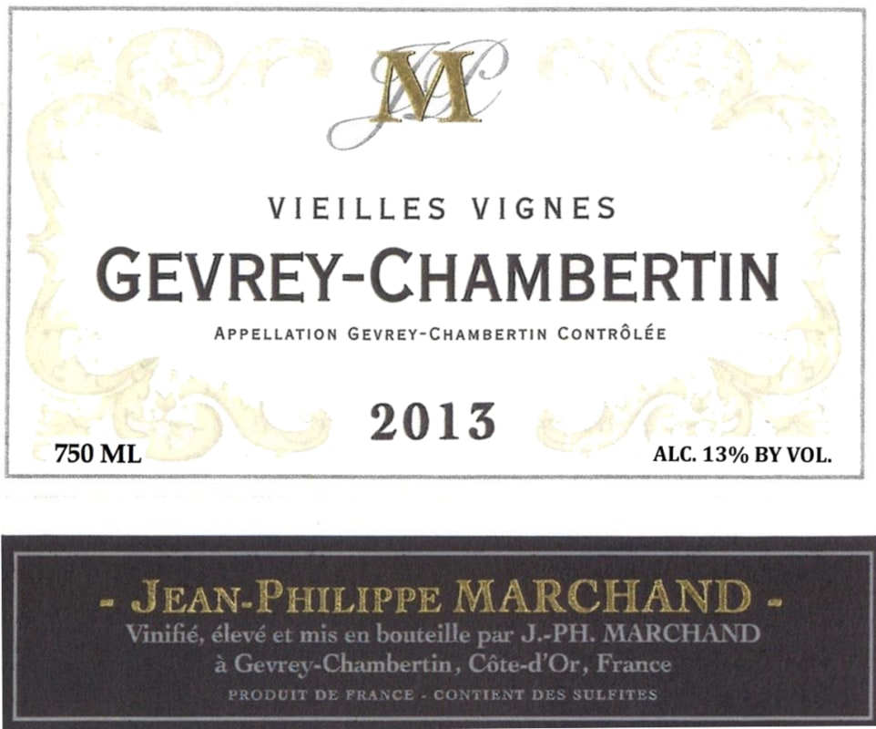 Jean-Philippe Marchand Gevrey-Chambertin Vieilles Vignes 2013 Front Label