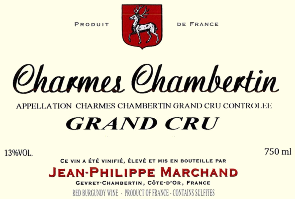 Jean-Philippe Marchand Charmes-Chambertin Grand Cru 2012 Front Label