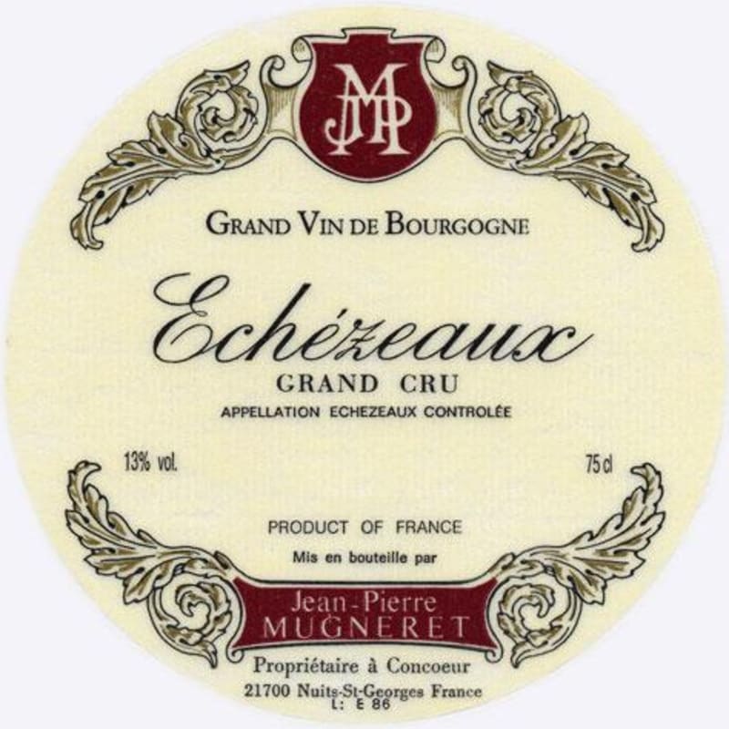 Jean-Pierre Mugneret Echezeaux Grand Cru 2000 Front Label