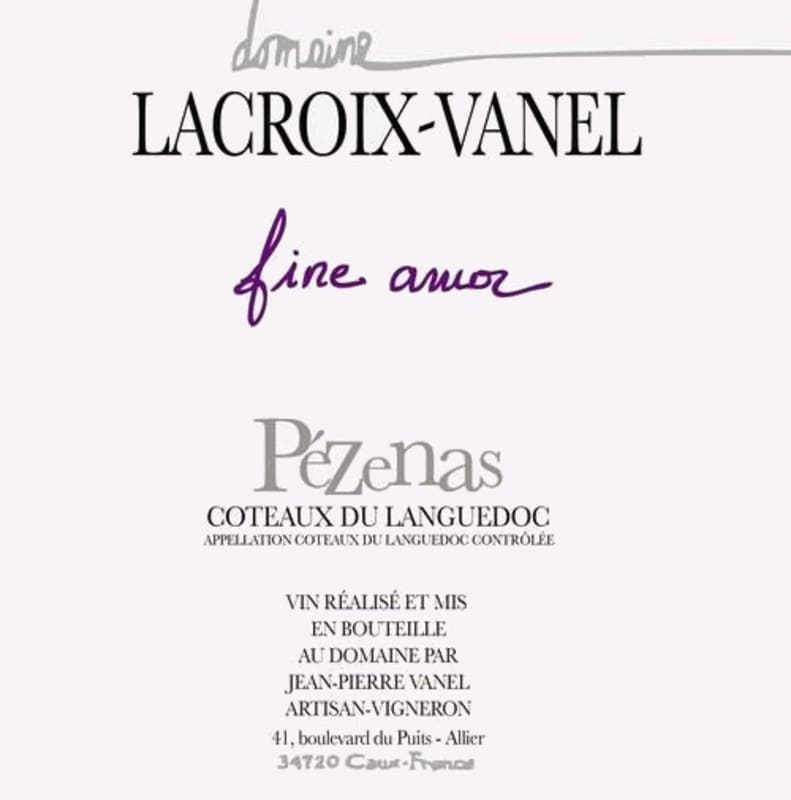 Jean-Pierre Vanel Pezenas Fine Amor 2013 Front Label