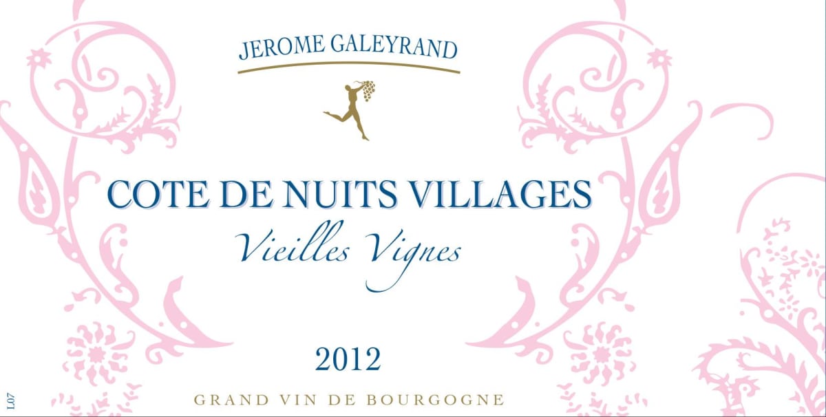 Jerome Galeyrand Cote de Nuits Villages Vieilles Vignes 2012 Front Label