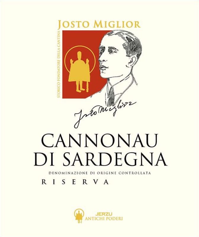 Jerzu Antichi Poderi Cannonau di Sardegna Josto Miglior Riserva 2011 Front Label