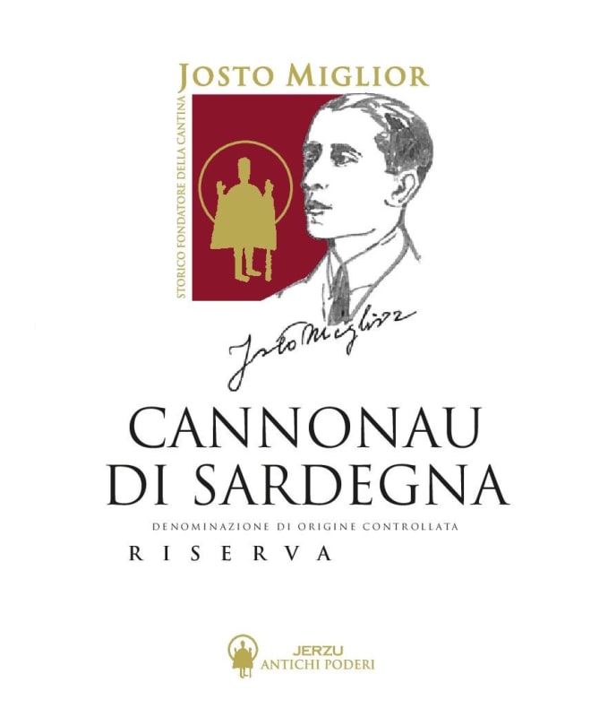 Jerzu Antichi Poderi Cannonau di Sardegna Josto Miglior Riserva 2009 Front Label