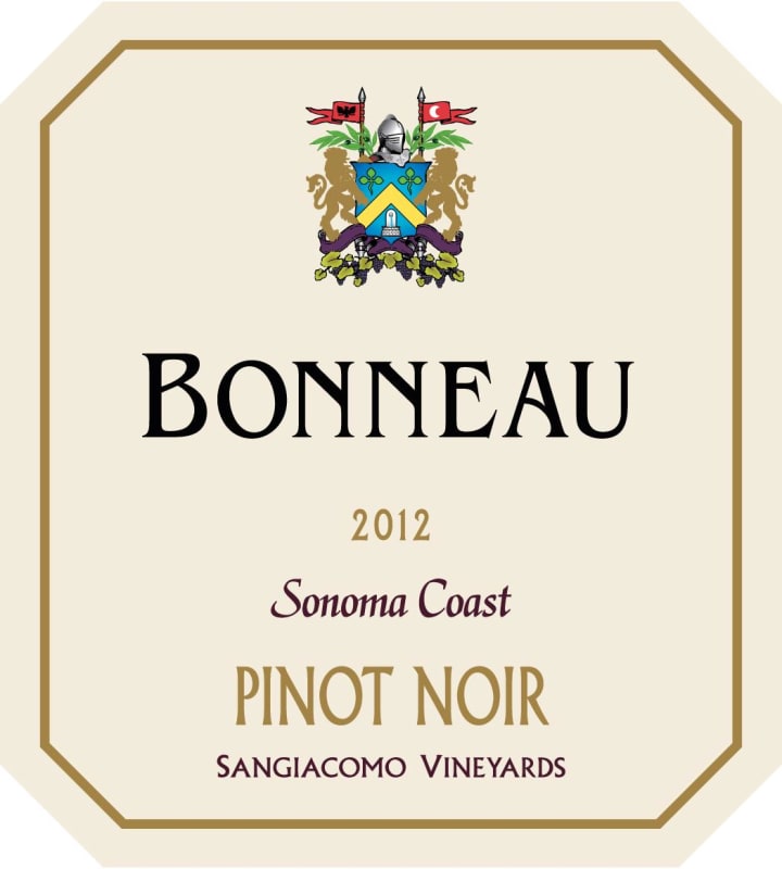 Bonneau Wines Sangiacomo Vineyards Pinot Noir 2012 Front Label