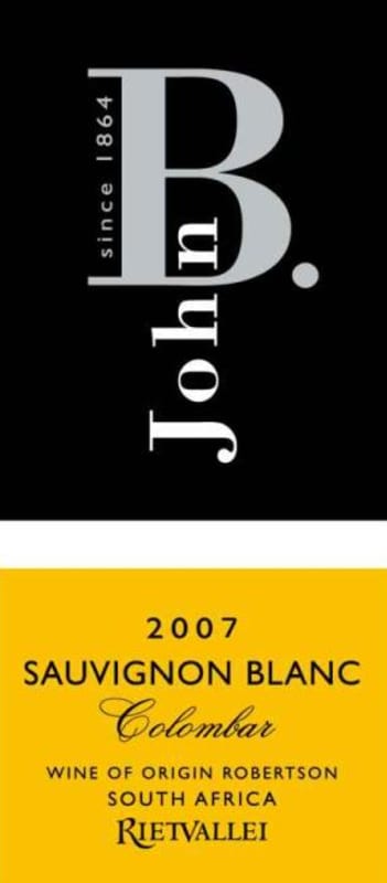 John B Sauvignon Blanc Colombar 2007 Front Label