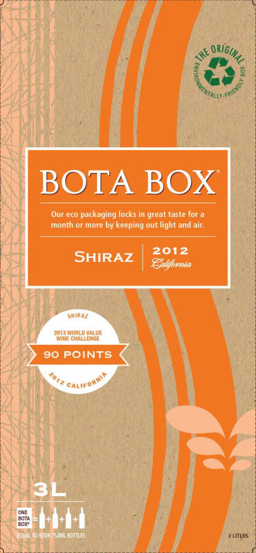 Bota Box Shiraz 2012 Front Label