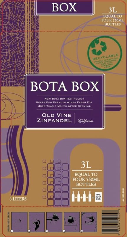 Bota Box Old Vine Zinfandel 2008 Front Label