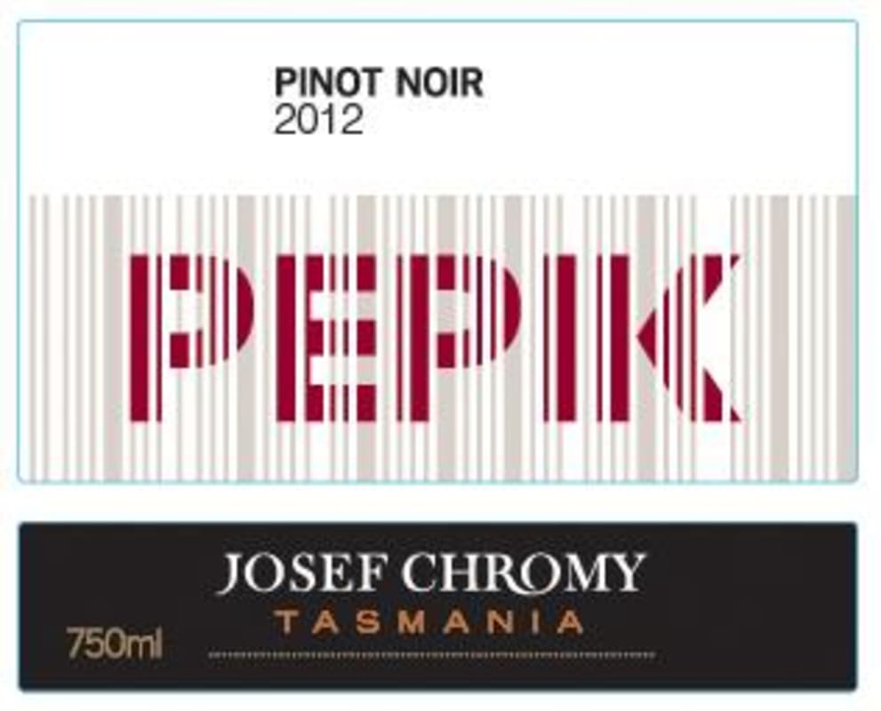 Josef Chromy Cellars Pepik Pinot Noir 2012 Front Label