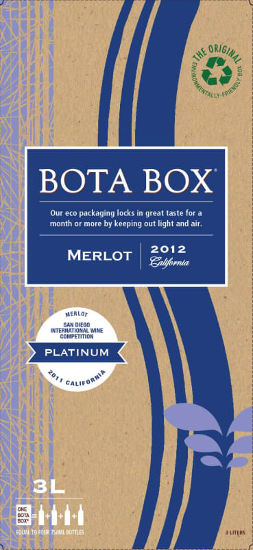 Bota Box Merlot 2012 Front Label