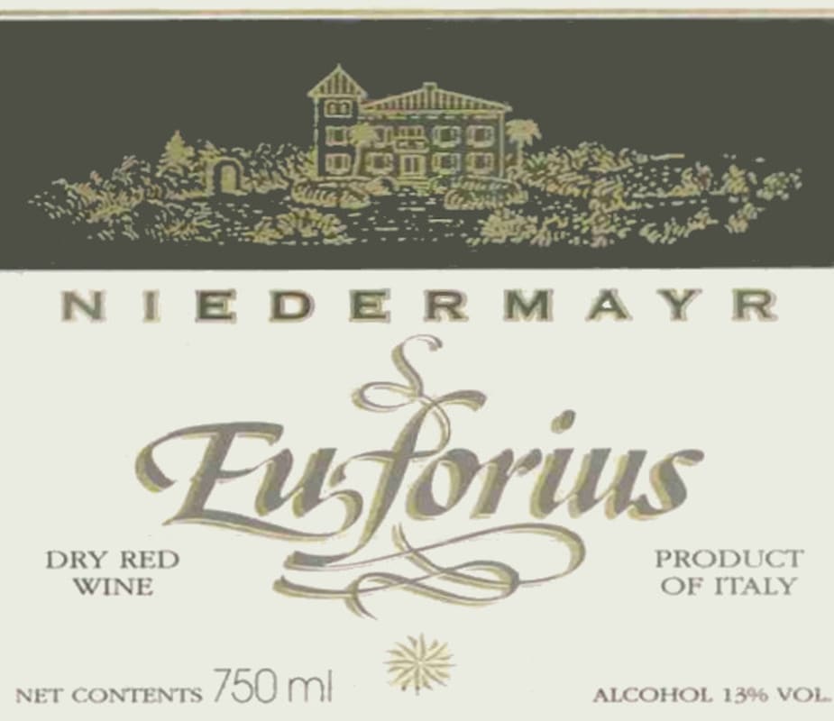 Niedermayr Vigneti delle Dolomiti Euforius 2010 Front Label