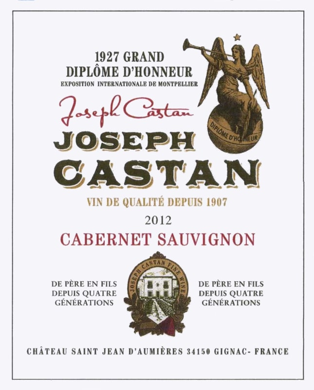 Joseph Castan Cabernet Sauvignon 2012 Front Label