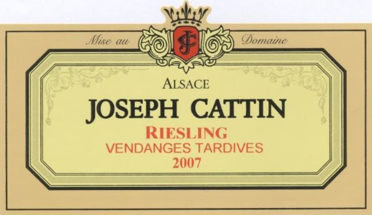 Joseph Cattin Vendanges Tardives Riesling 2007 Front Label