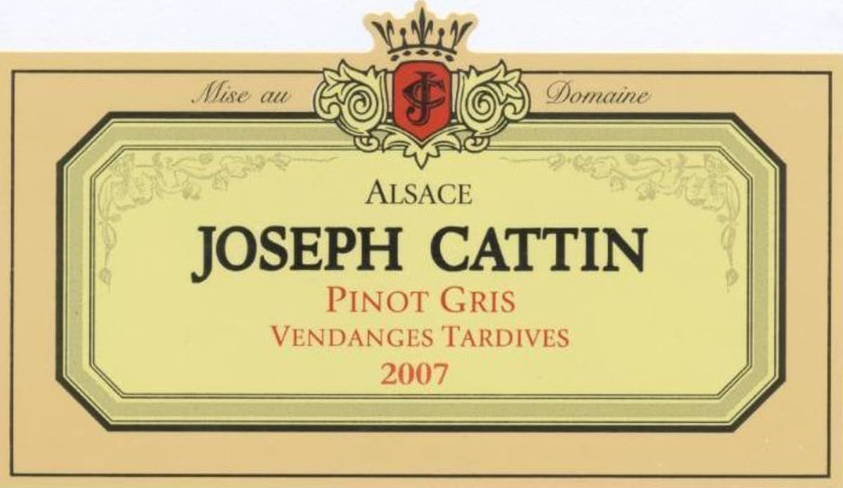 Joseph Cattin Vendanges Tardives Pinot Gris 2007 Front Label
