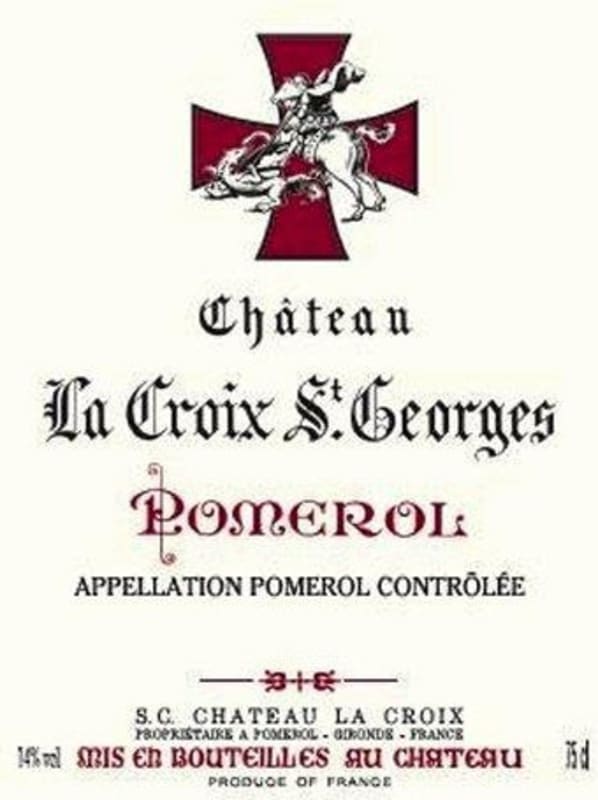 Joseph Janoueix Chateau La Croix S. Georges 2014 Front Label