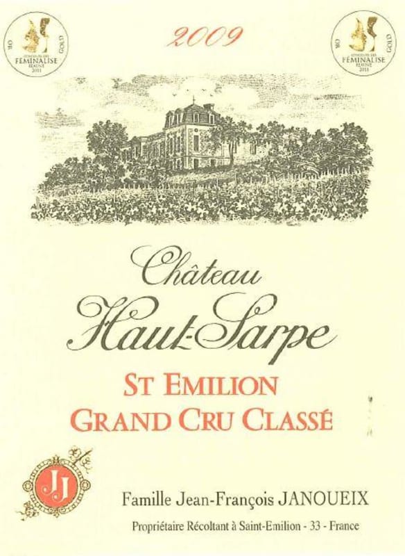 Joseph Janoueix St Emilion Chateau Haut Sarpe Grand Cru 2009 Front Label