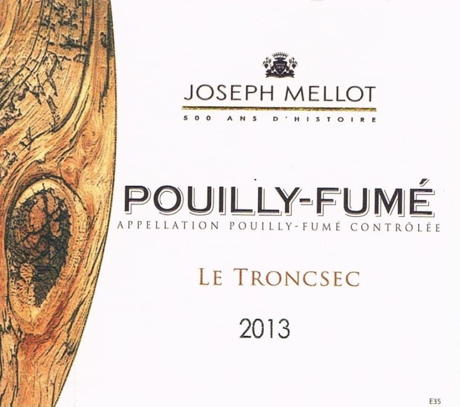 Joseph Mellot Pouilly-Fume Le Troncsec 2013 Front Label
