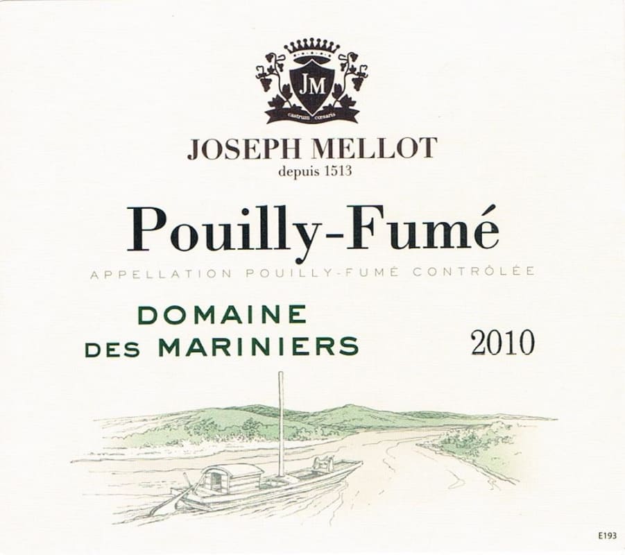 Joseph Mellot Pouilly-Fume Domaine des Mariniers 2010 Front Label