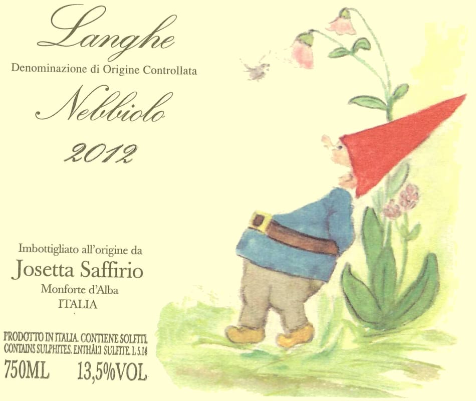 Cazals Langhe Nebbiolo 2012 Front Label