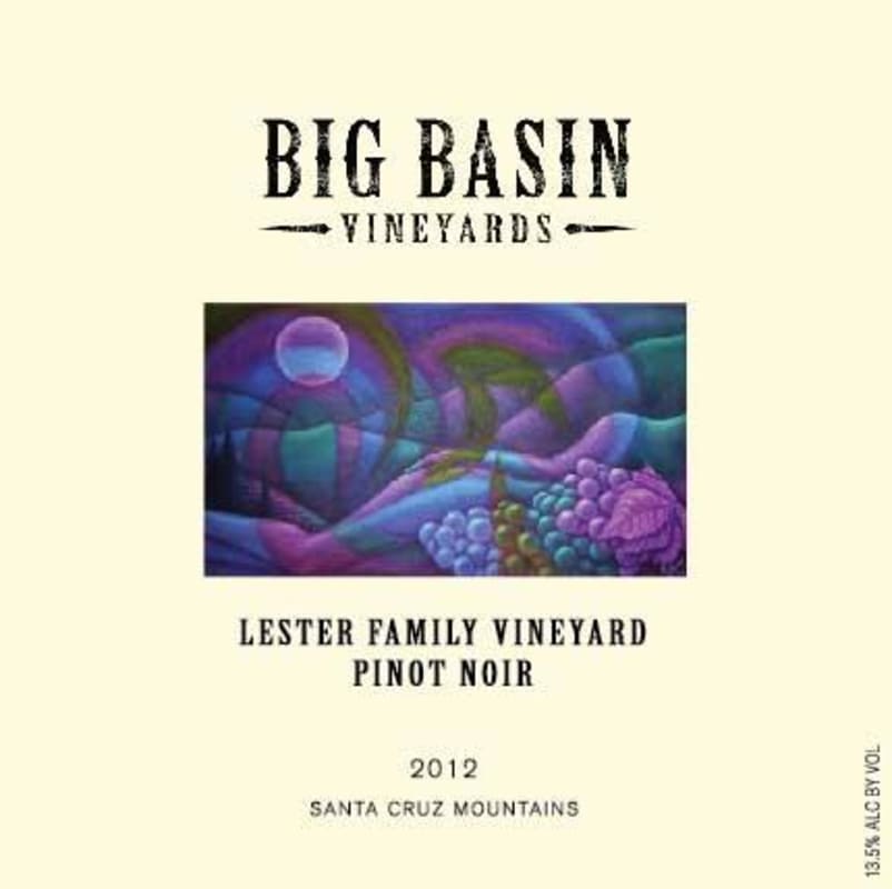 Big Basin Lester Family Vineyard Pinot Noir 2012 Front Label