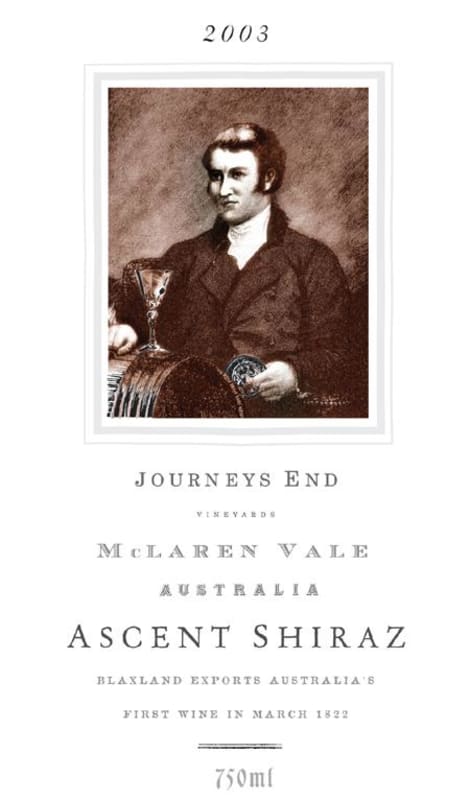 Journeys End Vineyards The Ascent Shiraz 2003 Front Label