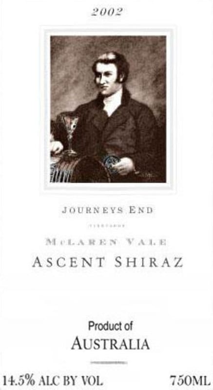 Journeys End Vineyards The Ascent Shiraz 2002 Front Label
