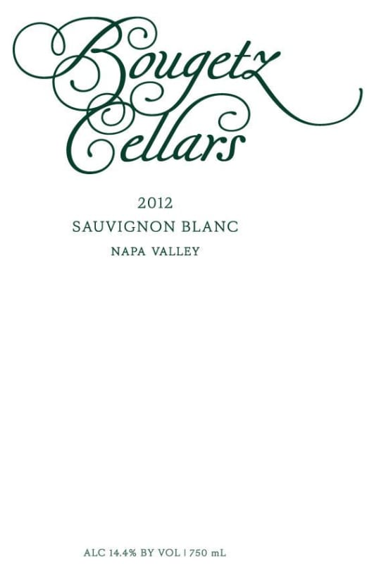 Bougetz Cellars Sauvignon Blanc 2012 Front Label