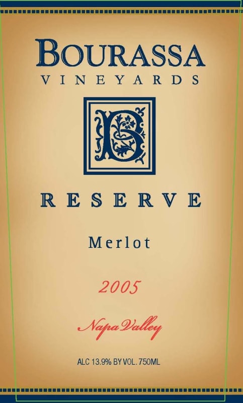 Bourassa Vineyards Reserve Merlot 2005 Front Label