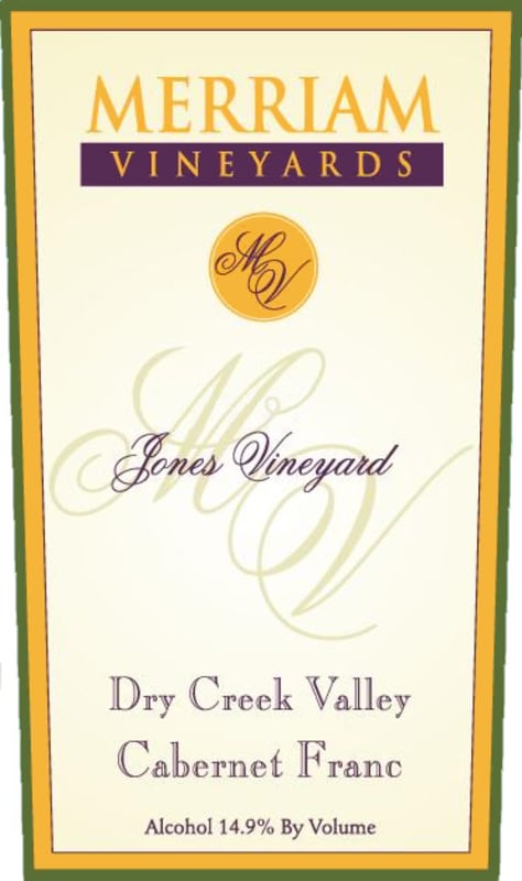 Merriam Vineyards Jones Vineyard Cabernet Franc 2010 Front Label