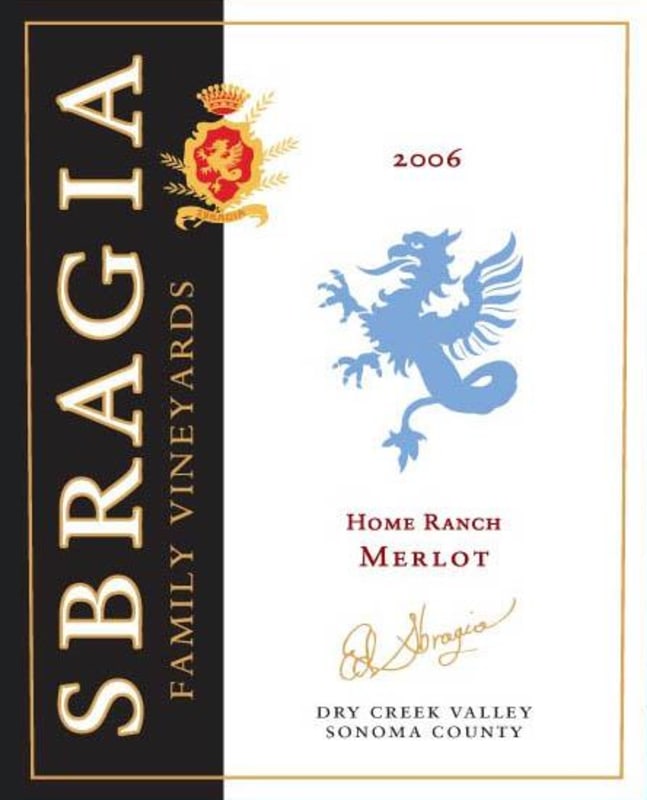 Sbragia Home Ranch Merlot 2006 Front Label