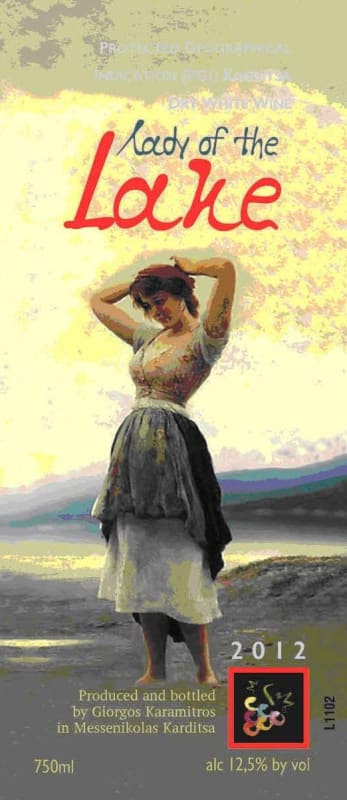 Karamitros Winery Lady of the Lake White 2012 Front Label