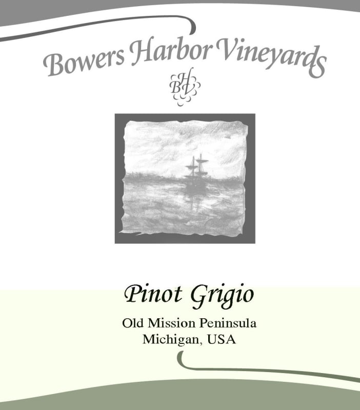 Bowers Harbor Vineyards Pinot Grigio 2015 Front Label