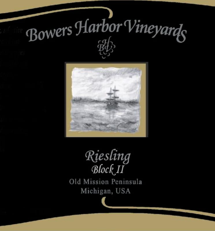 Bowers Harbor Vineyards Block II & Langley Riesling 2009 Front Label