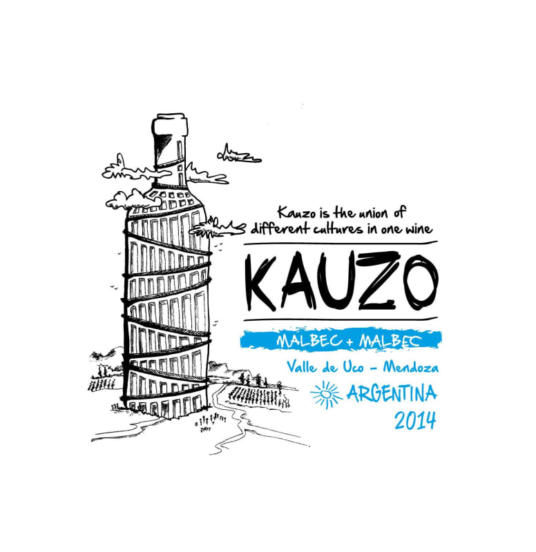 Kauzo Wines Malbec + Malbec 2014 Front Label